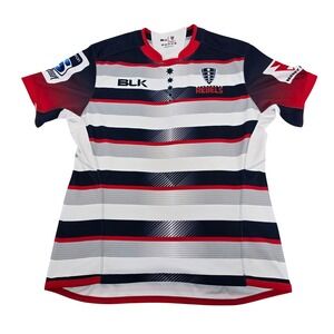 BLK Melbourne Rebels Super Rugby Jersey Mens Large L